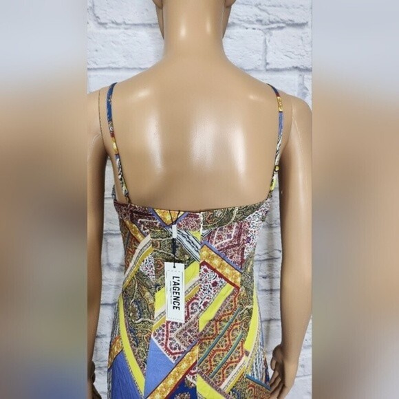 *NWT L'agence Womens Multi Mixed print maxi slip dress Sz 2 - Picture 6 of 9